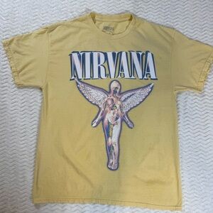 NIRVANA Yellow Smiley Face Tee